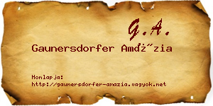 Gaunersdorfer Amázia névjegykártya